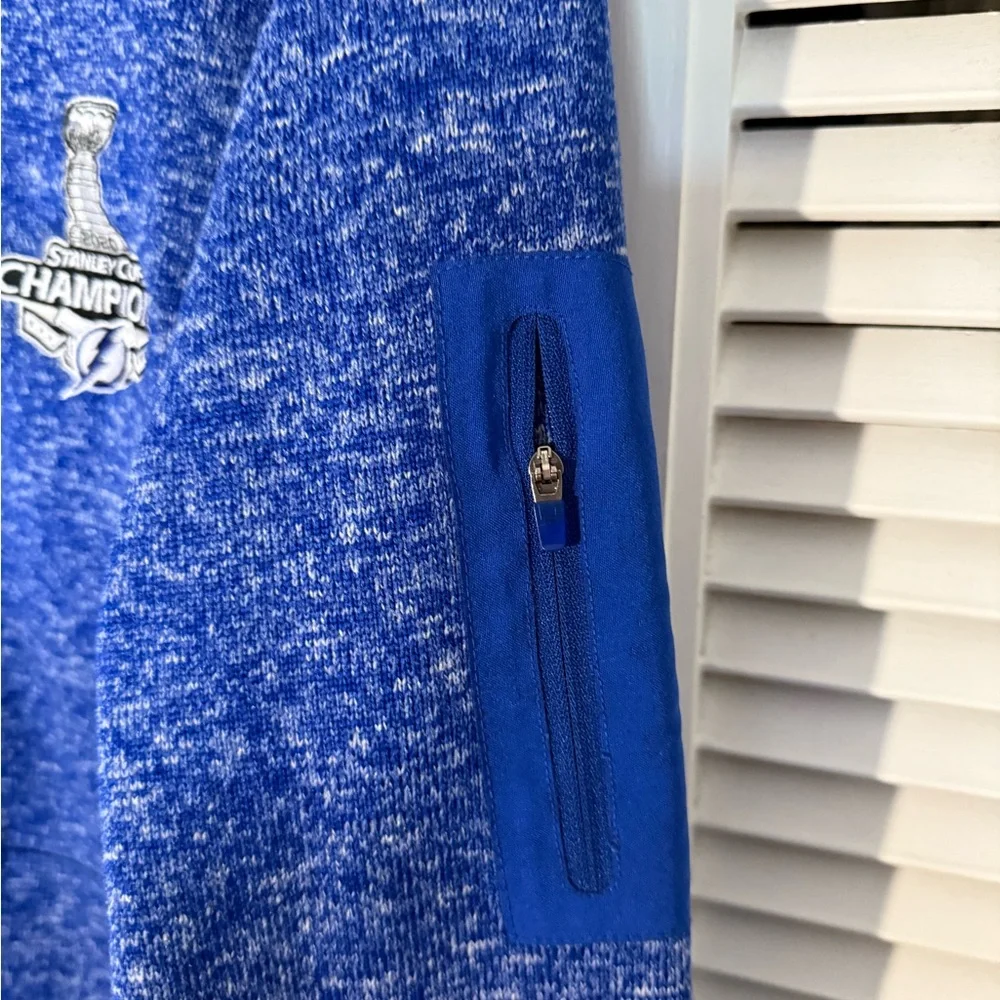 Antigua Official NHL Men's Tampa Bay Lightning Quarter-Zip Sweatshirt - Picture 2 of 5